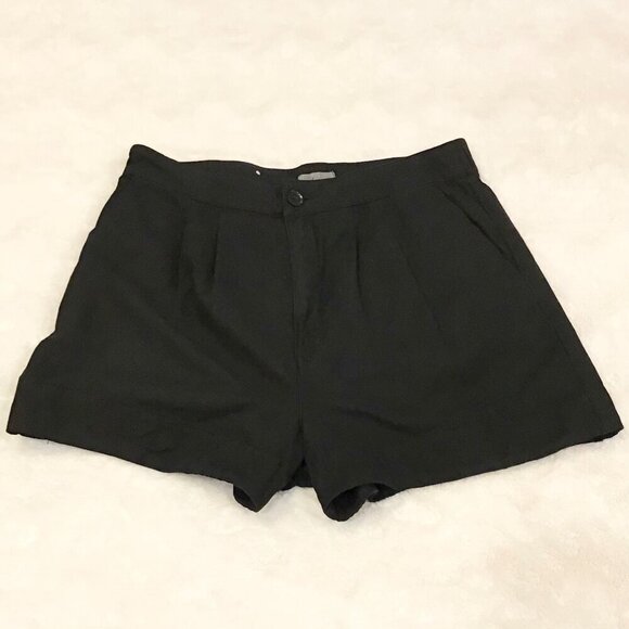 Joie Medium Pleated Linen Blend Women’s Black Shorts High Rise Pockets - Picture 11 of 12